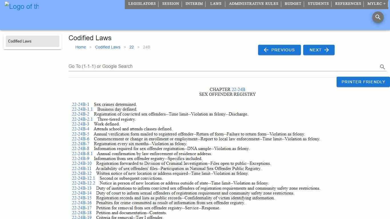 Codified Law 22-24B South Dakota Legislature